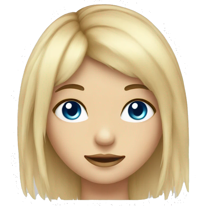 girl blue eyes with rainbow long hair with fringe  emoji