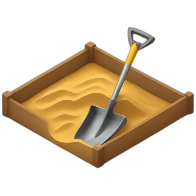 sandbox with shovel emoji