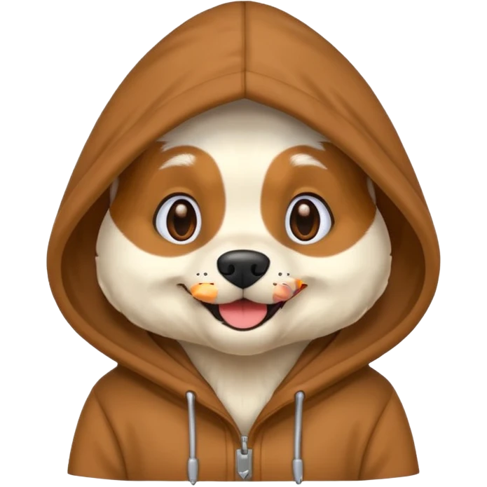 Dog wearing a hoodie  emoji