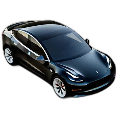 A black Tesla Model 3 at high speed side view slightly blurred emoji