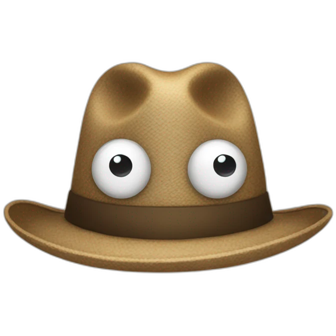 Hat with googly eyes emoji