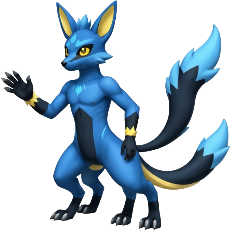 Lucario-Umbreon-Zeraora-Fakémon-hybrid-creature (full body)  emoji