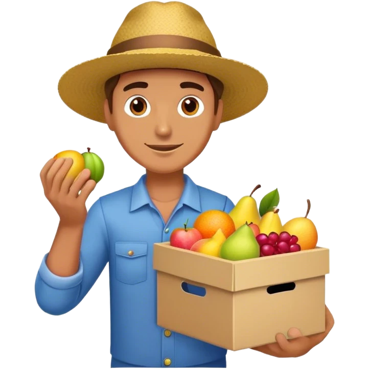 man with a box full of fruits emoji