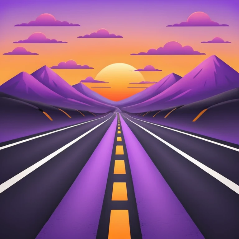 road with sunset emoji
