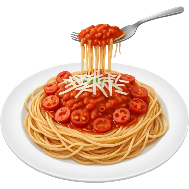 plate of spaghetti with tomato sauce emoji