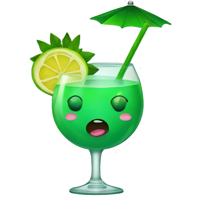 Green cocktail in a round glass emoji