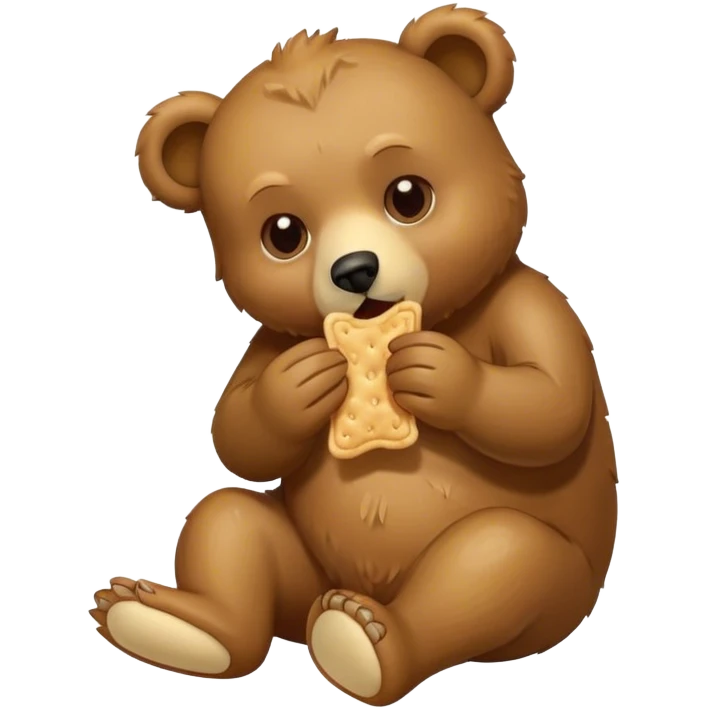 a vomiting bear eating a saltine cracker emoji