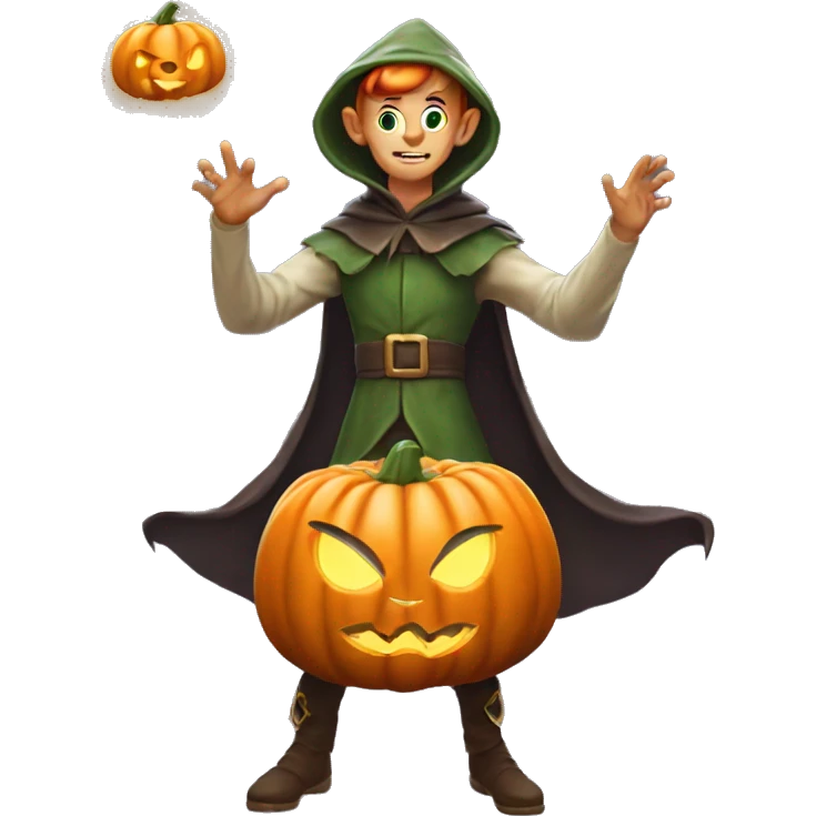 pumkin elf male casting a spell emoji