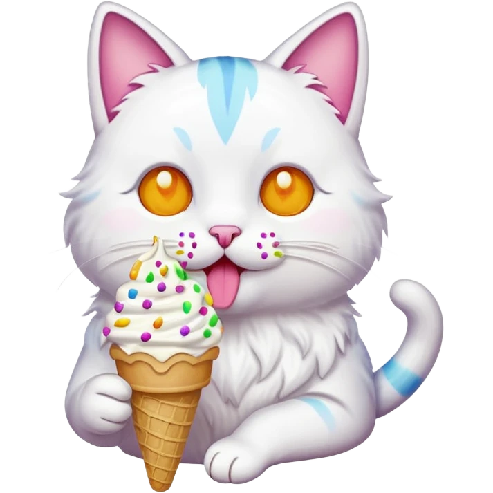 Cat with icecream emoji