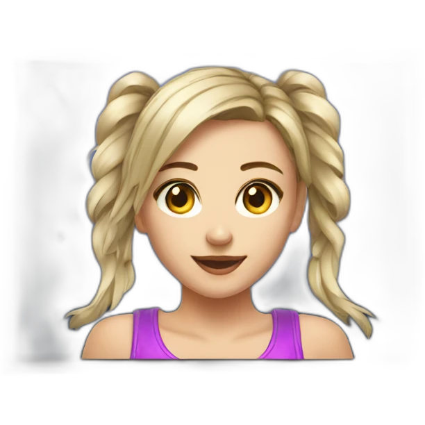 Streamer girl player on computer emoji