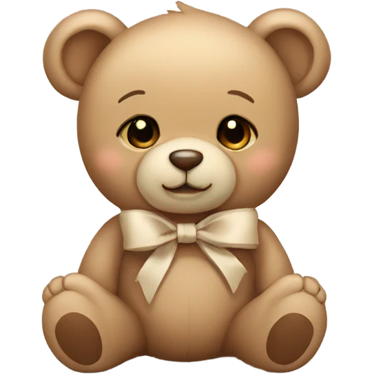Baby Teddy Bear with beige bow emoji