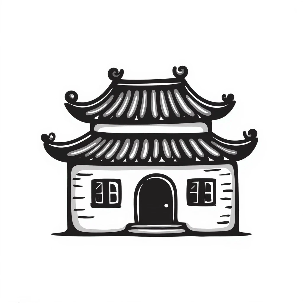 Chinese traditional building that looks a bit like a temple emoji