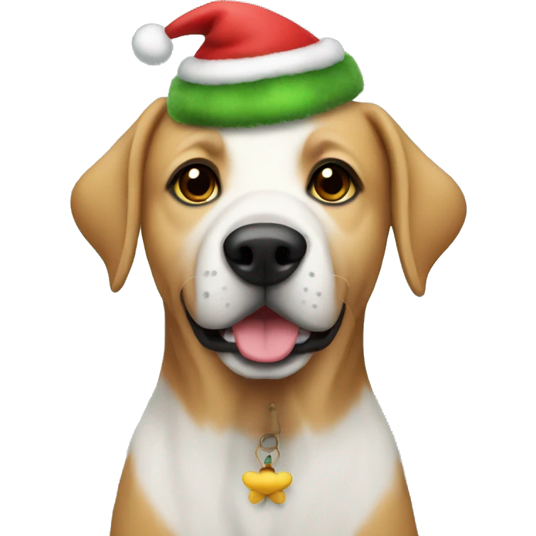 Dog Christmas with bee emoji