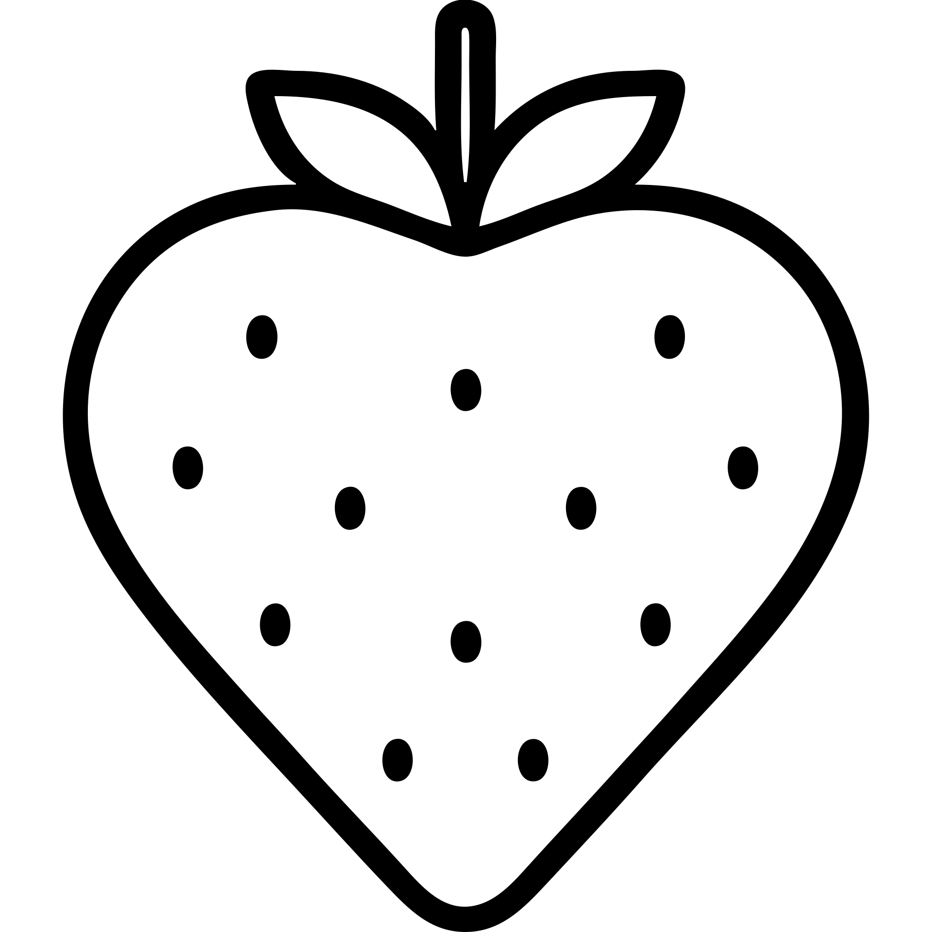 dark red heart speckled with small black spots, clean icon style emoji