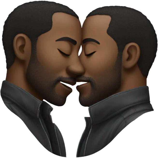 2 guys kissing black hot emoji