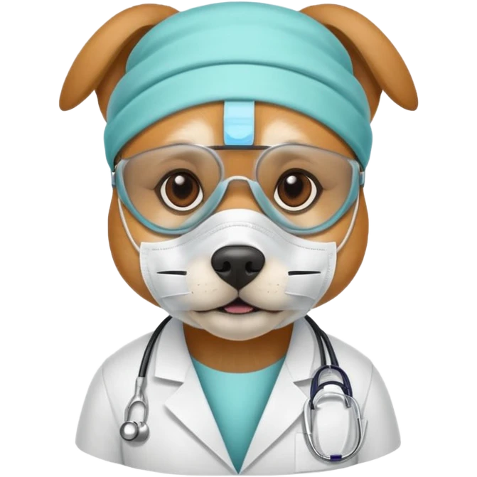 doctor dog Wearing Medical Mask emoji
