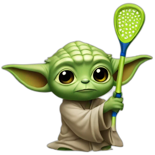 Yoda con una raqueta de padel emoji