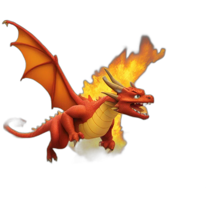 Dragon qui crash du feu sur un village emoji