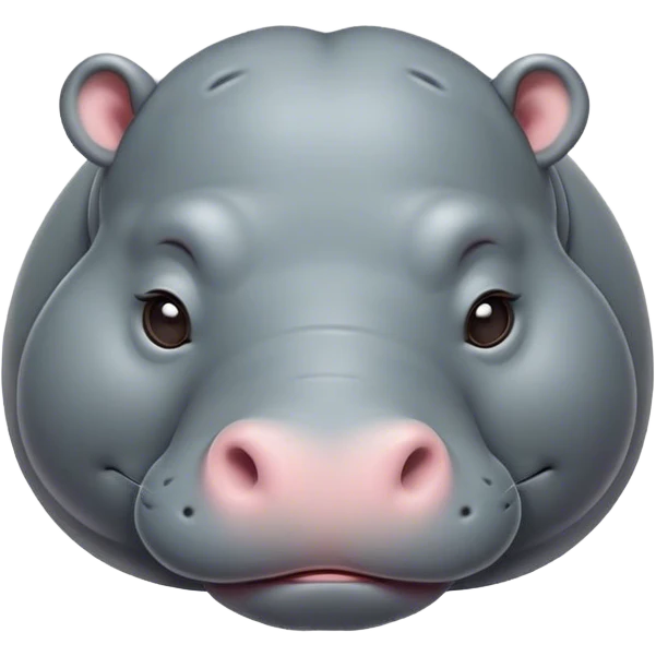Meme-Worthy Cute Sleeping Hippo Portrait Emoji, Head resting peacefully with a contented smile, showcasing a massive, robust build and a luxuriously soft slate-gray hide, eyes shut in a serene, restful nap, Simplified yet hilariously adorable features, highly detailed, glowing with a soft, drowsy light, high shine, relaxed and utterly lovable, stylized with an air of playful laziness, bright and heartwarming, soft glowing outline, capturing the essence of a comically sleepy hippo, so meme-worthy it feels like it could instantly become the next viral sensation of adorable slumber! emoji