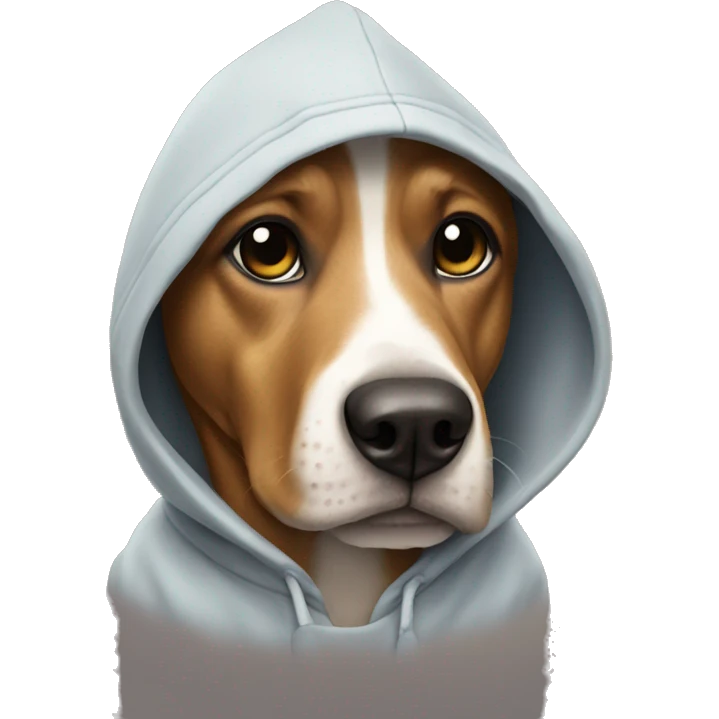 Dog wearing hoodie emoji