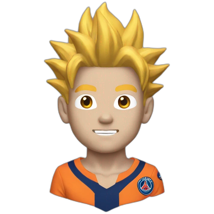san goku head with a psg home kit emoji
