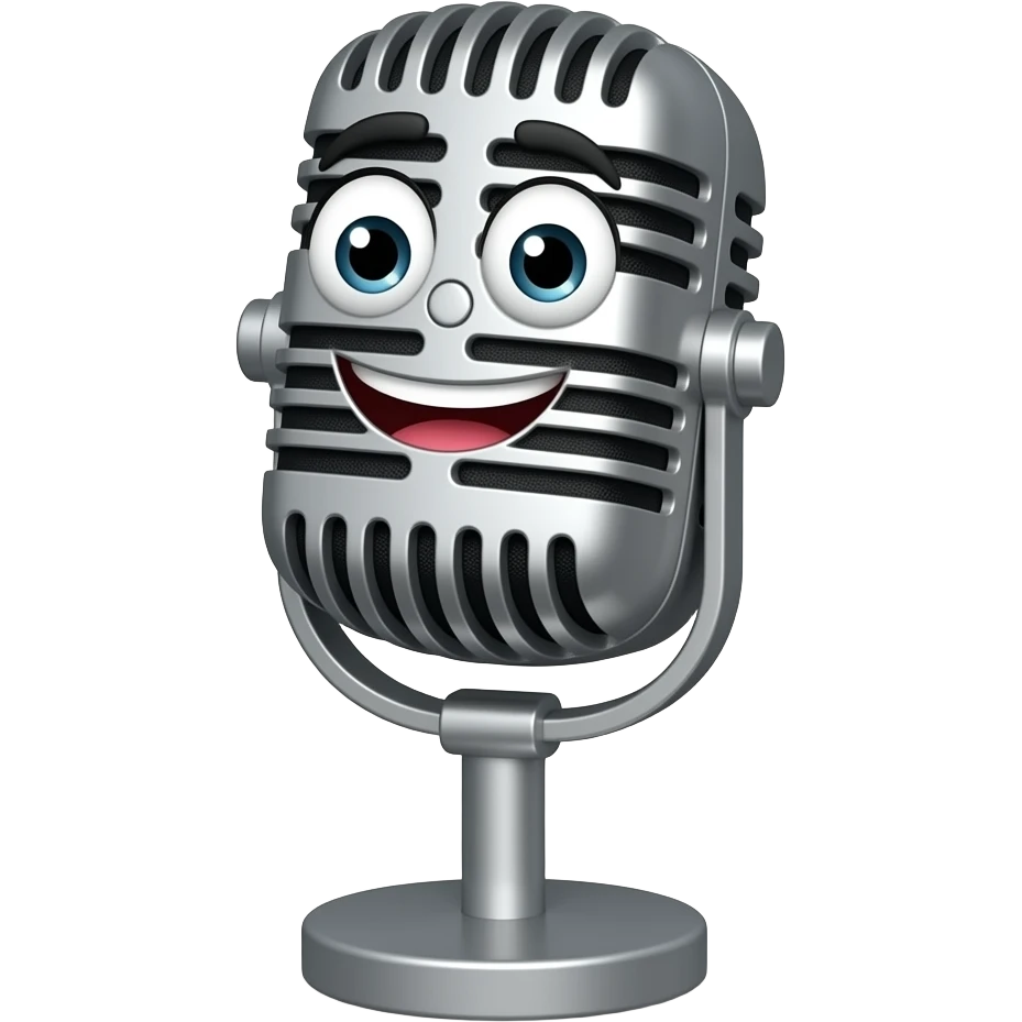 microphone with face emoji
