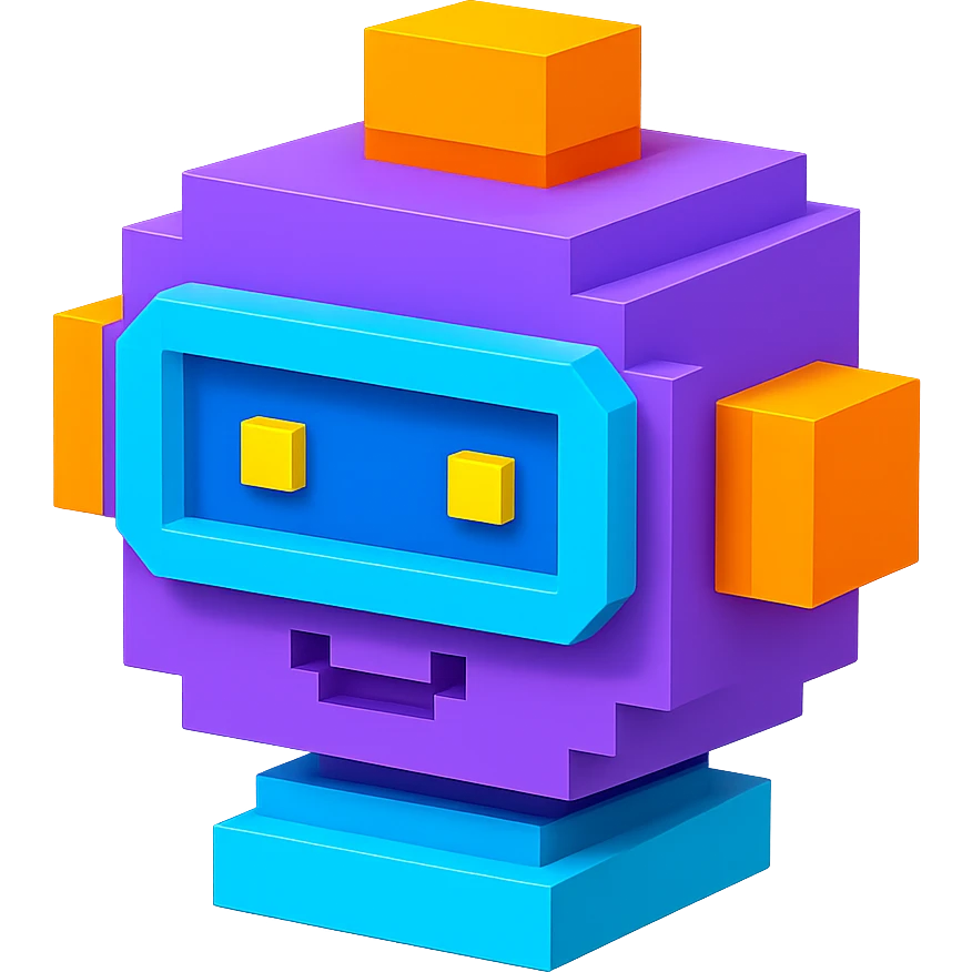 friendly purple robocop like ai sales teammate (head only) emoji