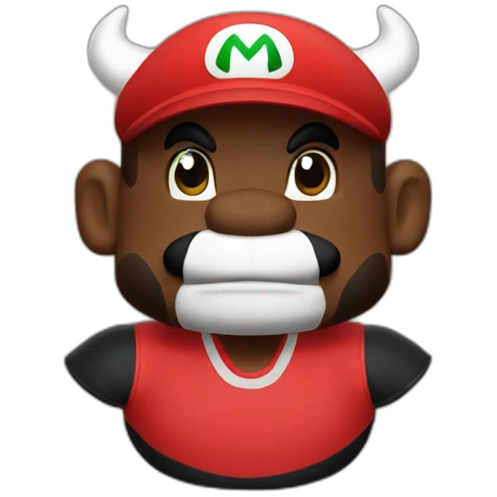 super mario wearing chikago bulls jersey emoji
