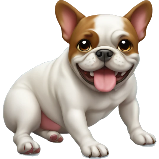 french bull dog doing yoga on a mat  emoji