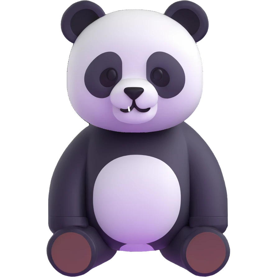 minecraft panda, blocky, 3d emoji