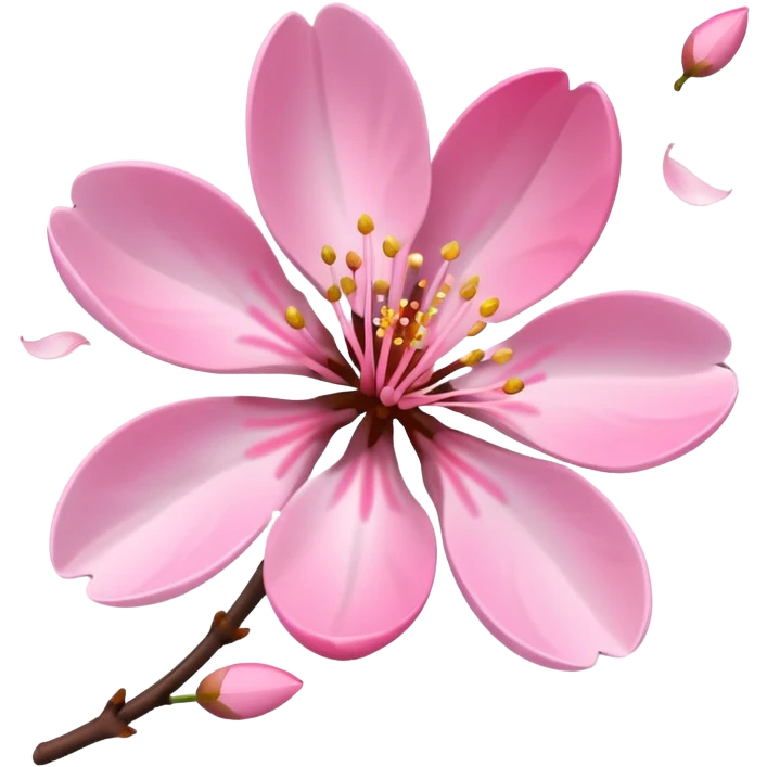 pink cherry blossom with falling petals emoji