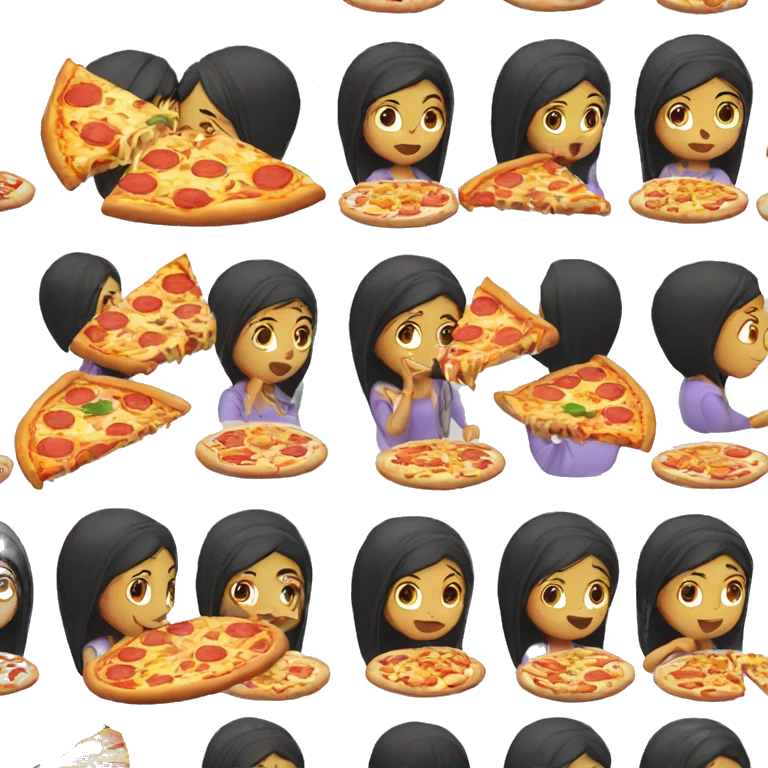 Sikh girl eating pizza emoji