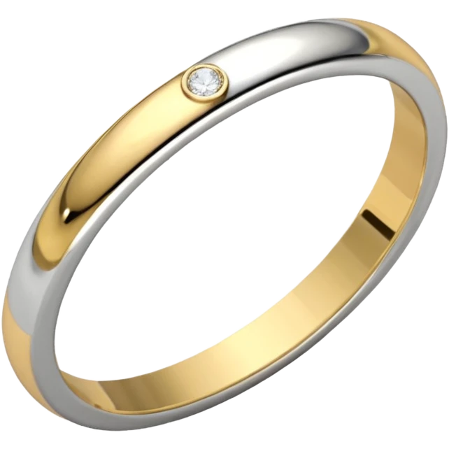 Tot et moi ring two toned mostly silver emoji