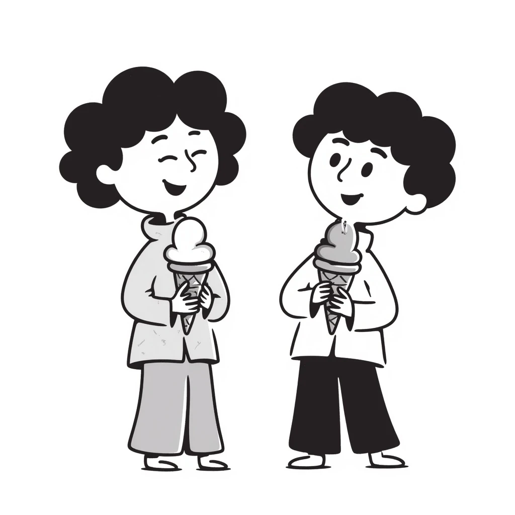 happy children with melting ice cream cones emoji