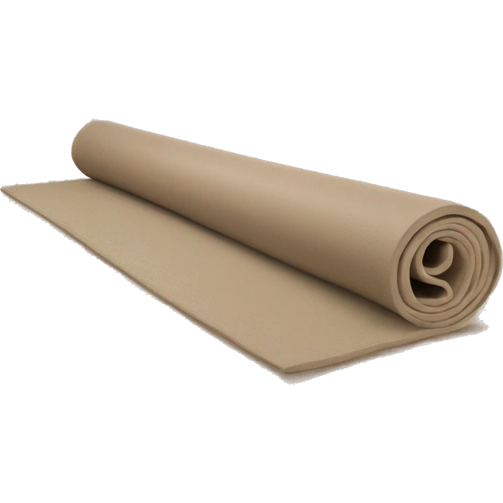 Realistic beige half rolled out yoga mat emoji