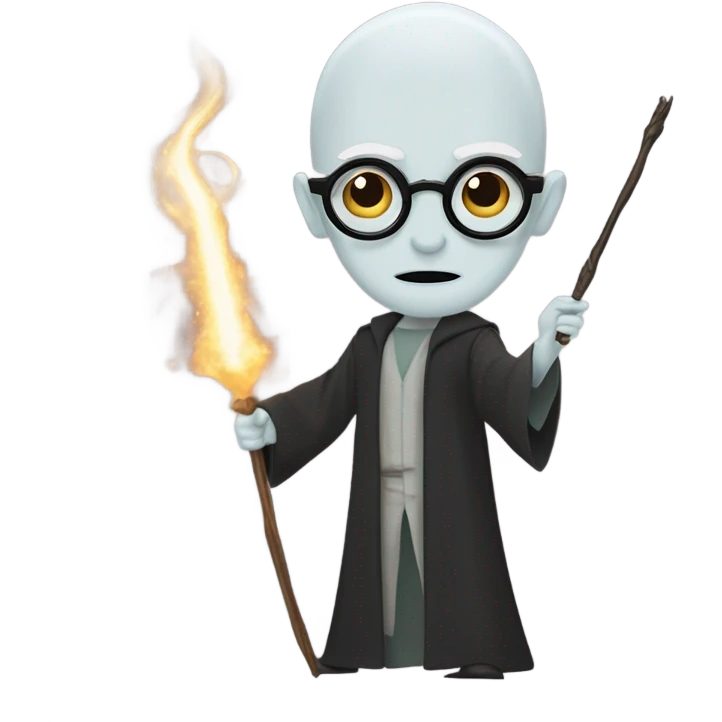 Harry Potter and Voldemort fighting emoji
