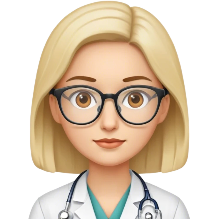A fair-skinned doctor wearing glasses emoji