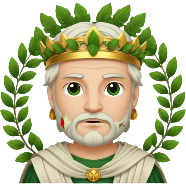 evil ancient greek king with toga wreath of leaves on head emoji