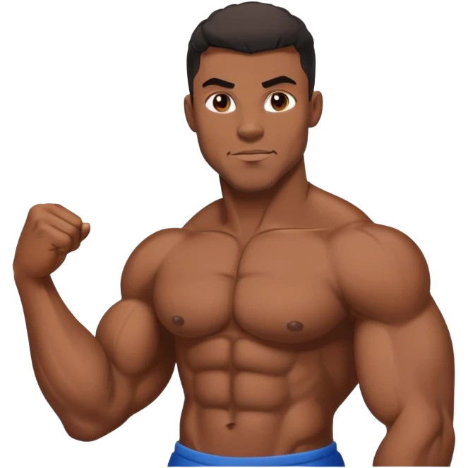 Black muscle guy emoji