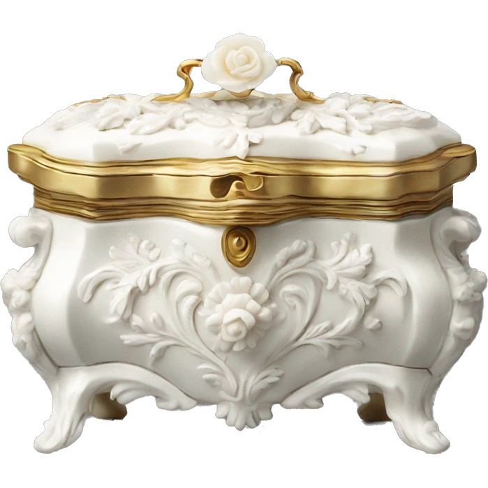 Vintage rococo white jewelry box emoji