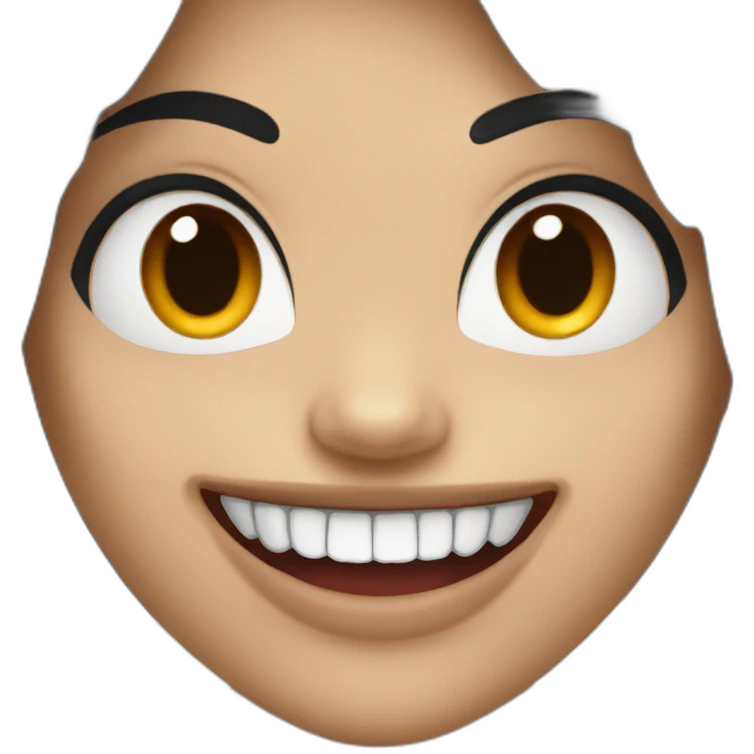 Vampire women smile with tooths and black hair emoji