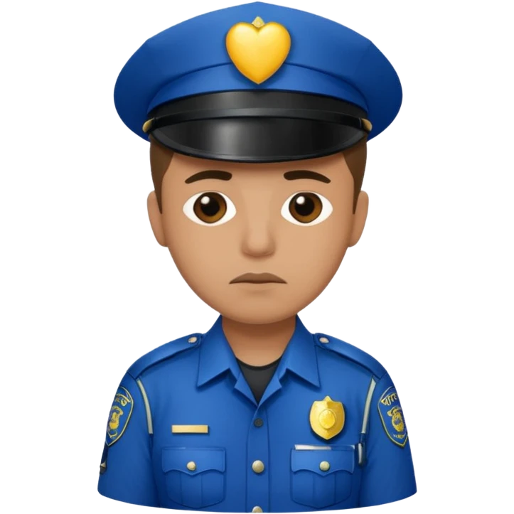 Policia con el corazón roto triste emoji
