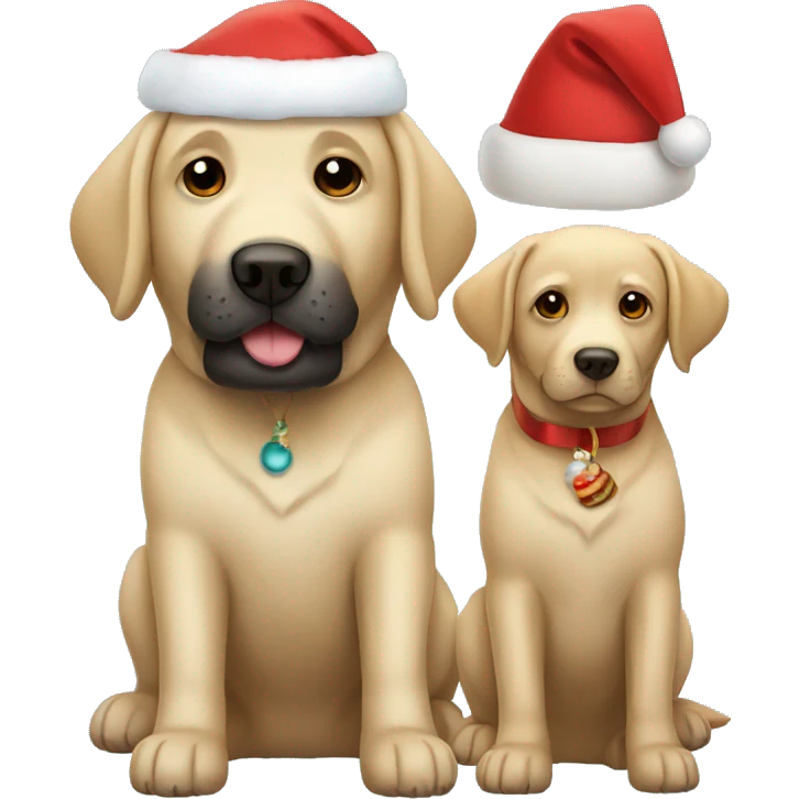 Labrador with Santa emoji