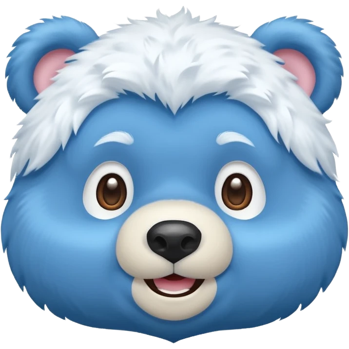 Blue bear  smiling. Just face. emoji