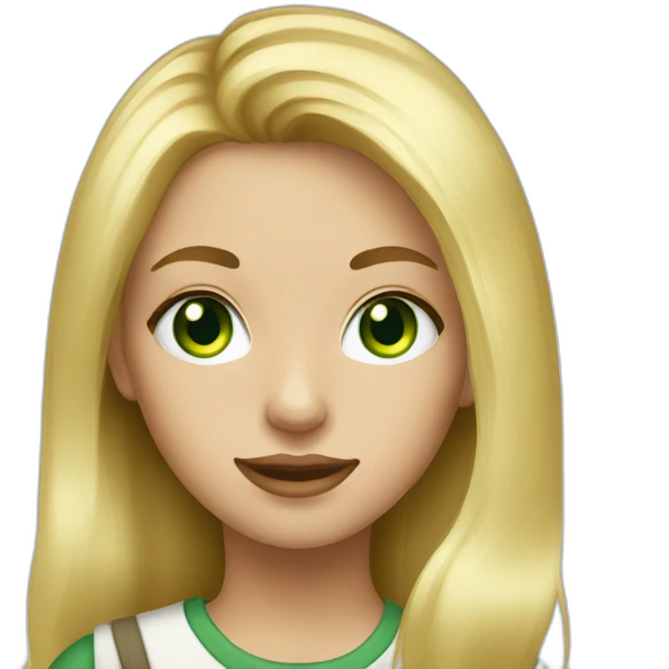 Painter girl blonde green eye emoji