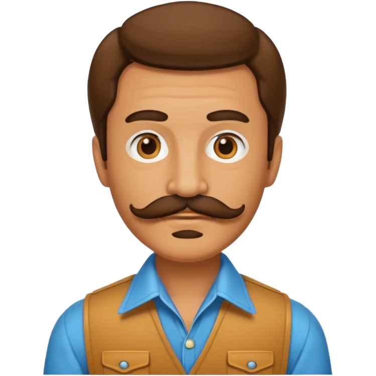 Retro 70s man face emoji