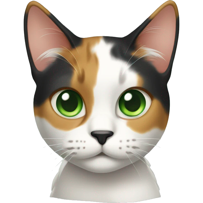 Calico Cat Full Body green eyes emoji