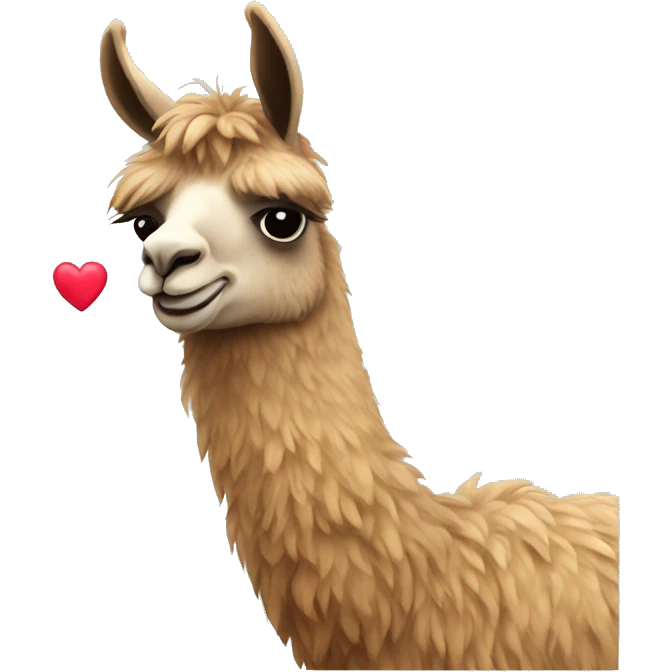 Llama with heart emoji