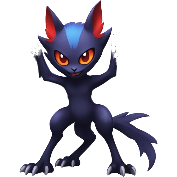Edgy Cool Kawaii Litten-Noibat-Absol-Pokémon Full Body emoji