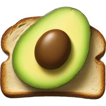 Avocado toast on a pale brown plate emoji